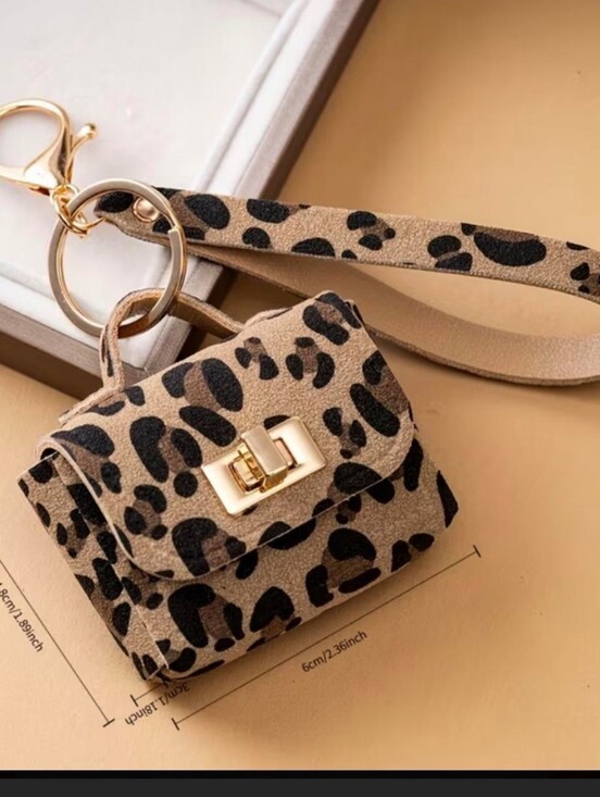 Accessories - Leopard Print Mini Bag Charm New
